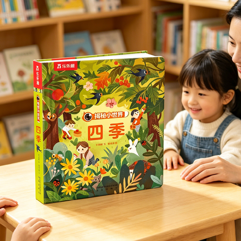 乐乐趣 四季3d立体书机关书儿童宝宝0-3-6岁春夏秋冬天绘本揭秘小世界早教翻翻书洞洞触摸书幼儿学前阅读科普百科婴儿蒙氏启蒙D