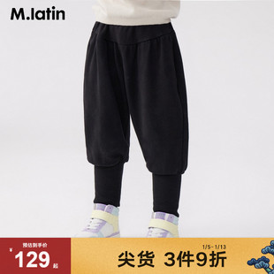 【商场同款】马拉丁童装裤子冬装女大童灯笼造型加绒针织裤