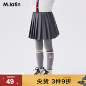 儿童裤 子25春装 新款 马拉丁童装 女大童潮流学院不对称撞色打底长裤