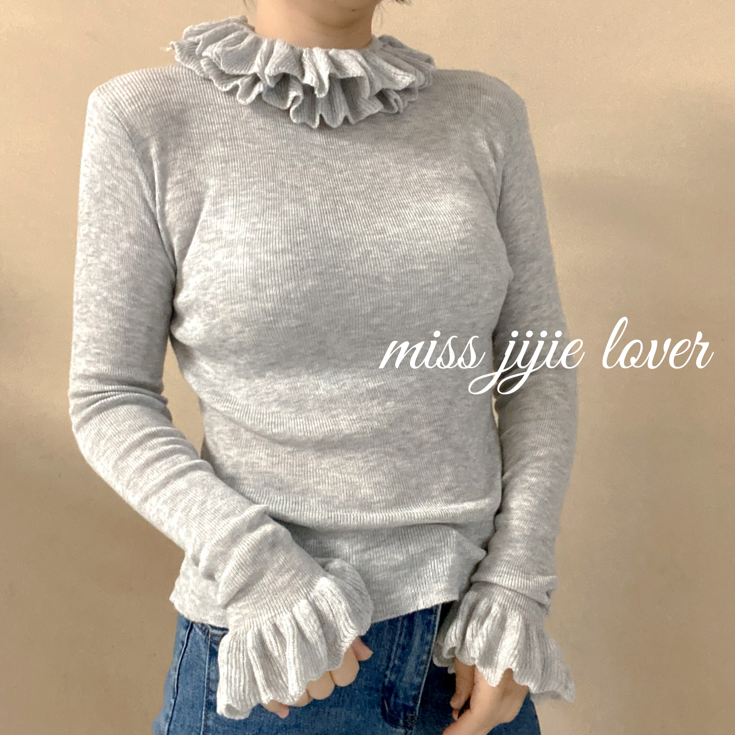 miss jijie lover/叠穿荷叶花边半高领打底羊毛针织衫软糯毛衣,女装/女士精品,毛针织衫,淘宝优惠券,粉丝福利购,淘宝优惠卷