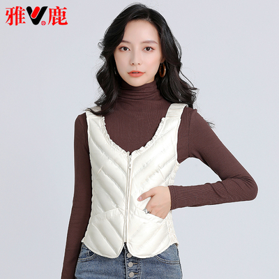 雅鹿修身显瘦羽绒马甲女内穿背心