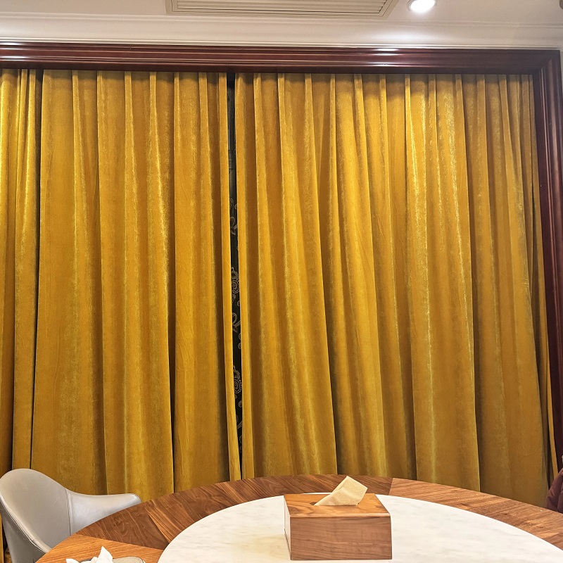 高奢丝绒窗帘金色亮版遮光