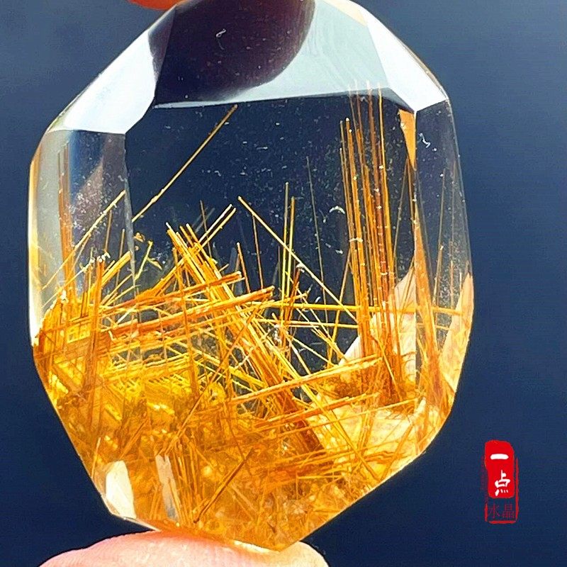 天然巴西随形金发晶单珠吊坠金红水晶铜钛晶配饰饰品女发晶民族风