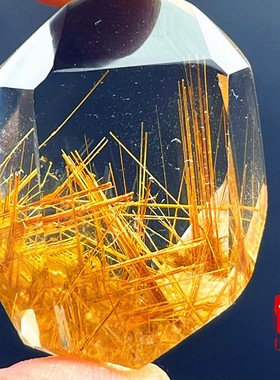 天然巴西随形金发晶单珠吊坠金红水晶铜钛晶配饰饰品女发晶民族风