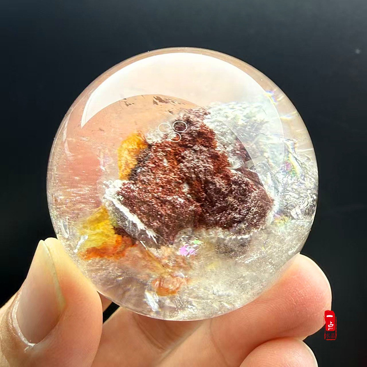 天然绿幽球四季彩幽灵聚宝盆彩虹千层金字塔异象水晶装饰品摆件