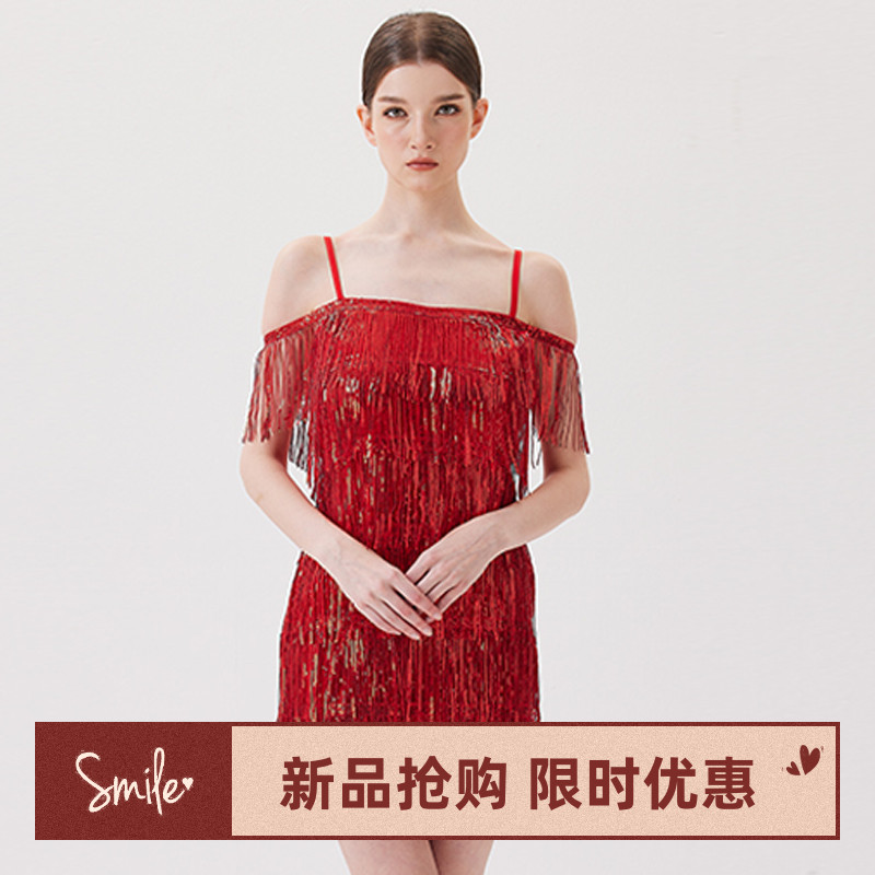 2025新款拉丁舞服比赛服高级感表演服伦巴流苏连衣裙宴会晚礼服亮