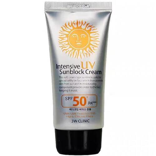 韩国3W防晒霜CLINIC隔离紫外线清爽不油腻保湿军训防护男女SPF50+