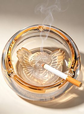 美杜莎奢华水晶烟灰缸办公室创意个性欧式客厅办公室家用透明烟缸