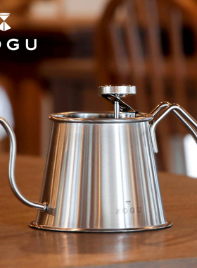 日本进口KOGU咖啡考具不锈钢细口咖啡手冲壶烧水壶带温度计细嘴壶