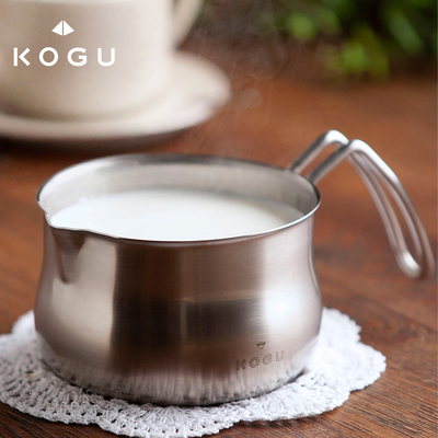日本原装进口下村企贩KOGU 18-8不锈钢奶锅带刻度1L单柄日式汤锅