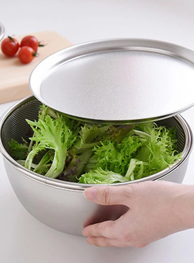 日本进口Arnest逸品物创不锈钢盆洗菜盆沥水篮圆形餐盘可成套
