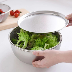 日本进口Arnest逸品物创不锈钢盆洗菜盆沥水篮圆形餐盘可成套