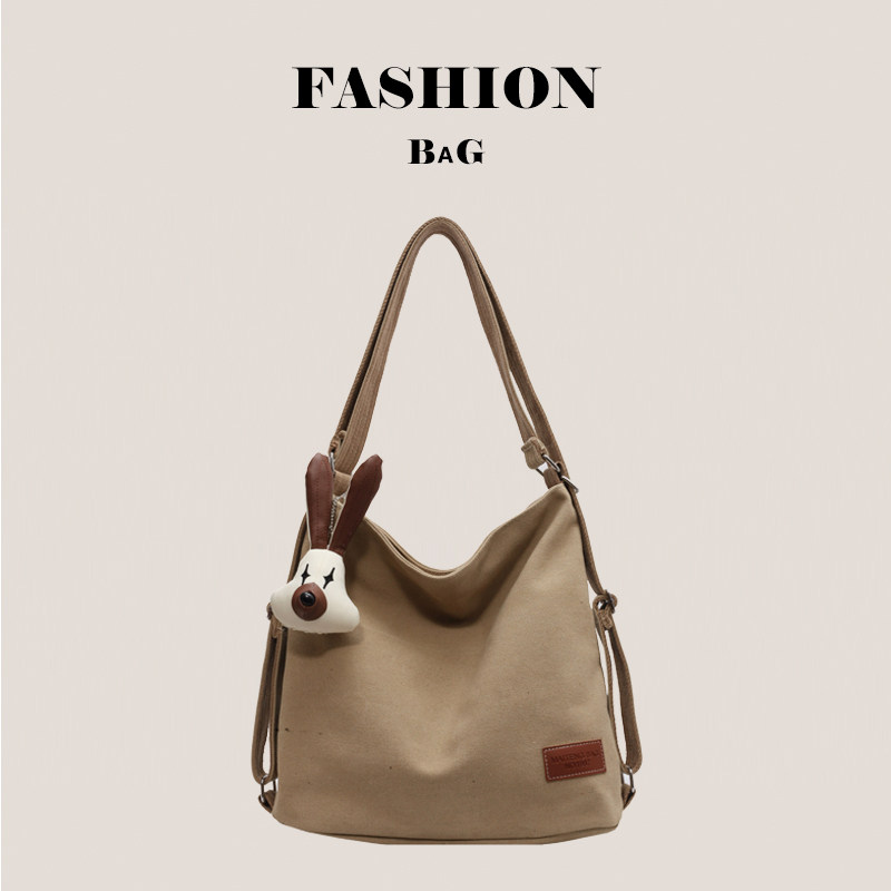 mr li大容量通勤帆布包日学生上课百搭单肩包学院多用小众斜挎包