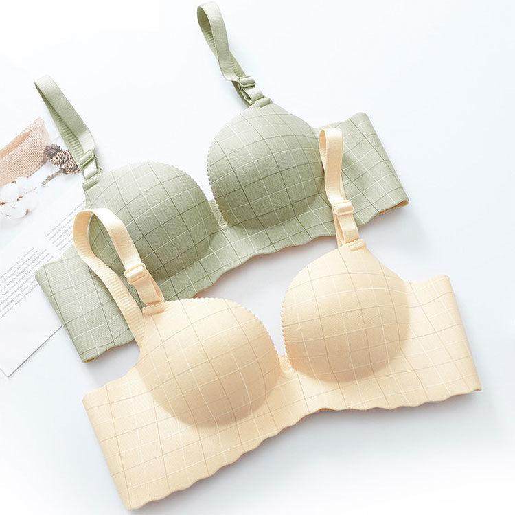 内衣女聚拢无钢圈文胸套装薄款无痕学生少女调整型小胸罩收副乳夏