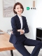 外套女正装 修身 长袖 套装 春秋面试工作服职业藏青色西服 长裤 西装