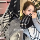 格纹围巾高级感仿羊绒气质双面围巾女 博主同款 阿馨yolo 火爆了