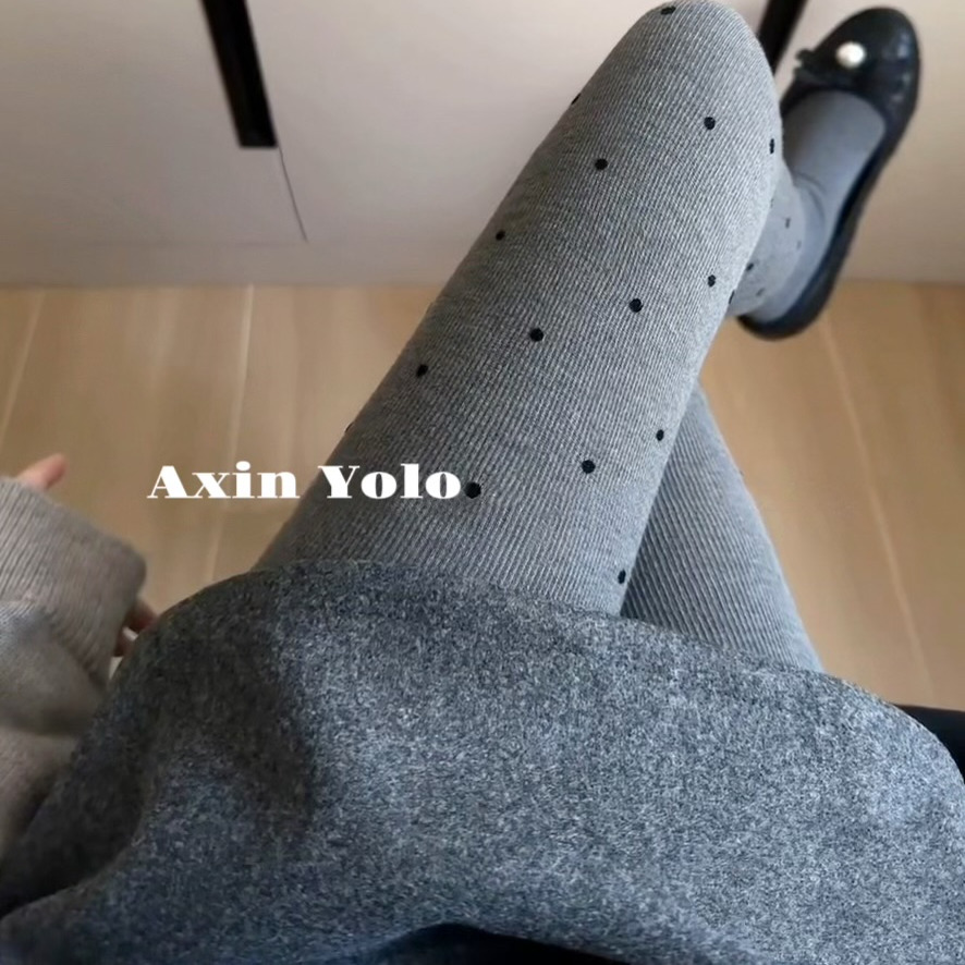 波点美学！竖条纹加绒显瘦连裤袜