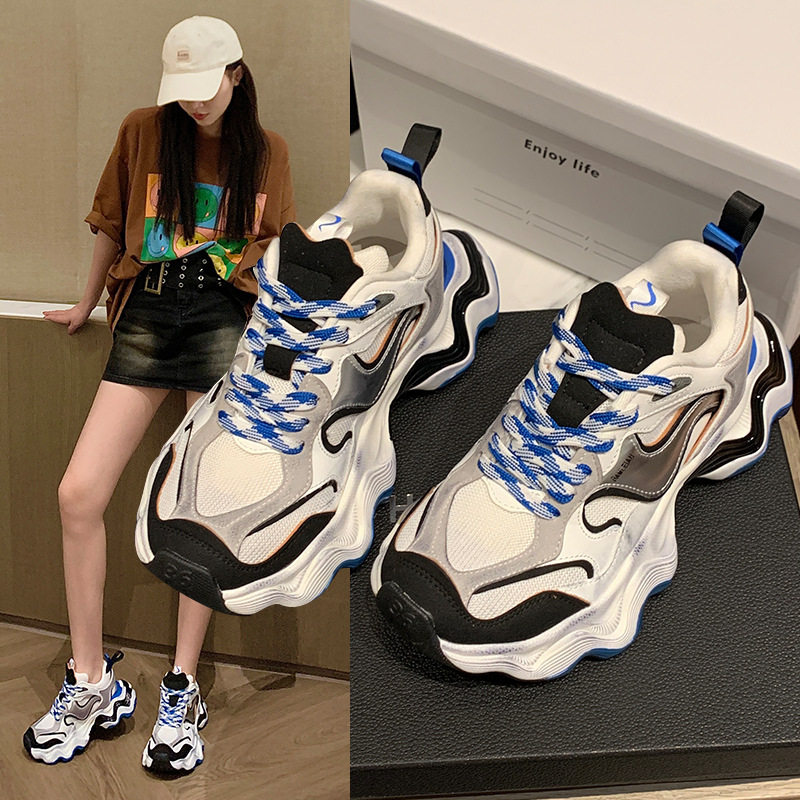 2025春夏男女同款银色波浪厚底老爹鞋增高舒适百搭网面脏脏鞋系列,流行男鞋,老爹鞋,淘宝优惠券,粉丝福利购,淘宝优惠卷