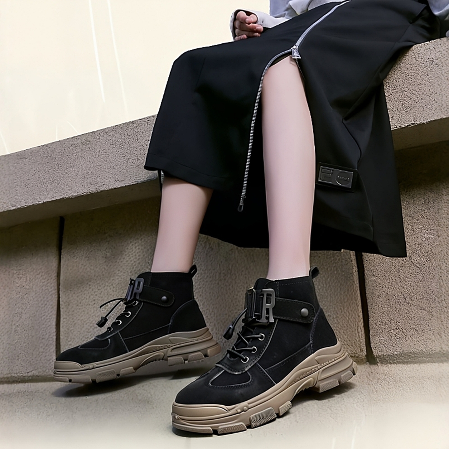 复古纯色商场撤柜真皮女鞋牛皮