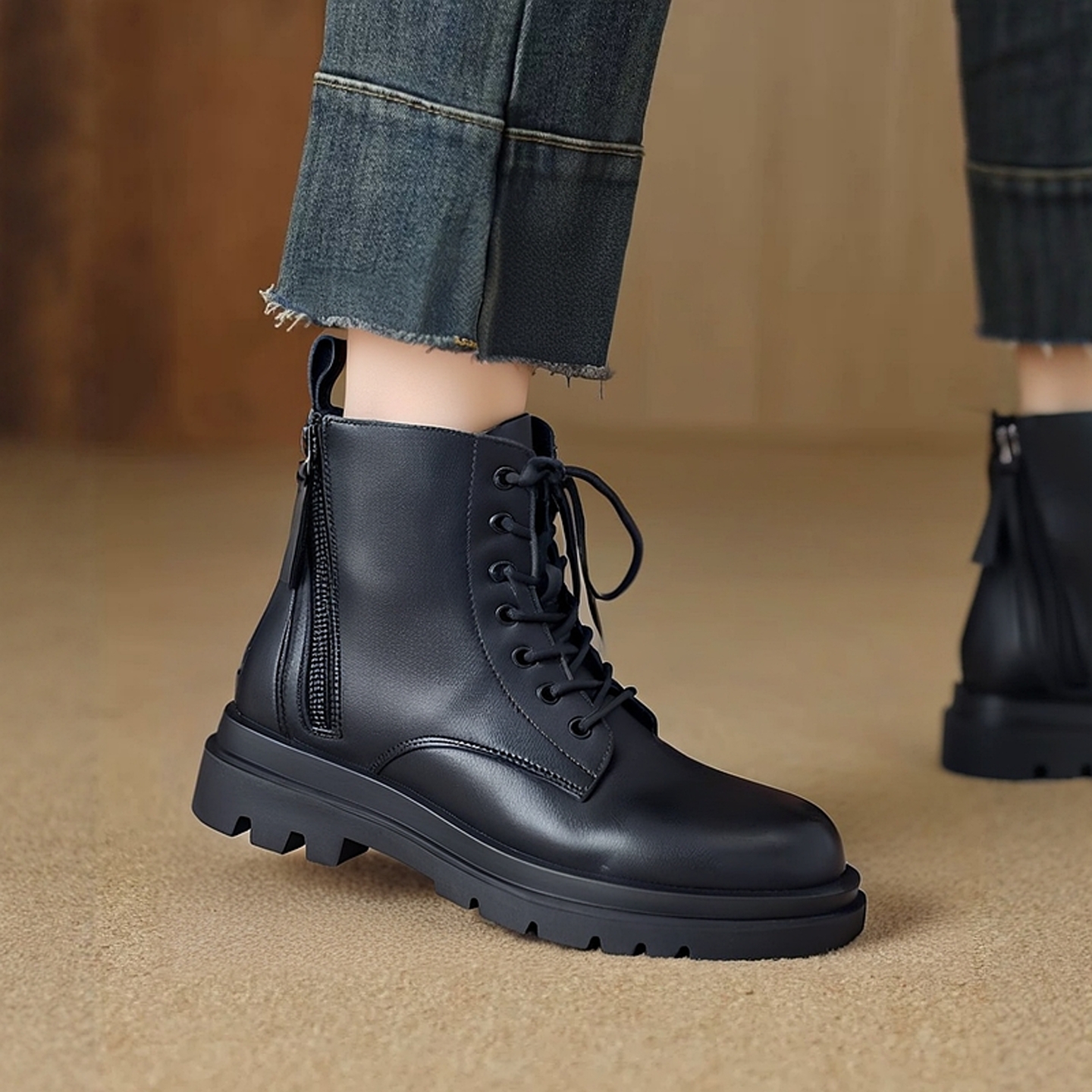 兽霸真皮马丁靴女2025新款