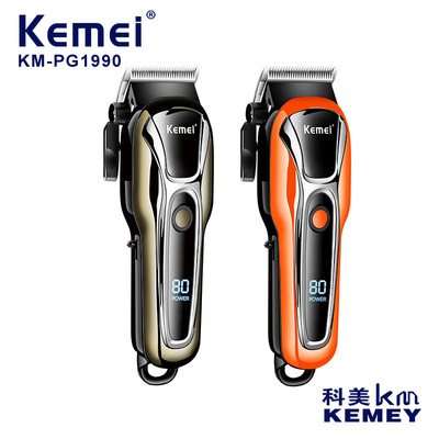 新款科美KM-1990PG理发器电动剃头大功率LCD数显电推剪发廊专用