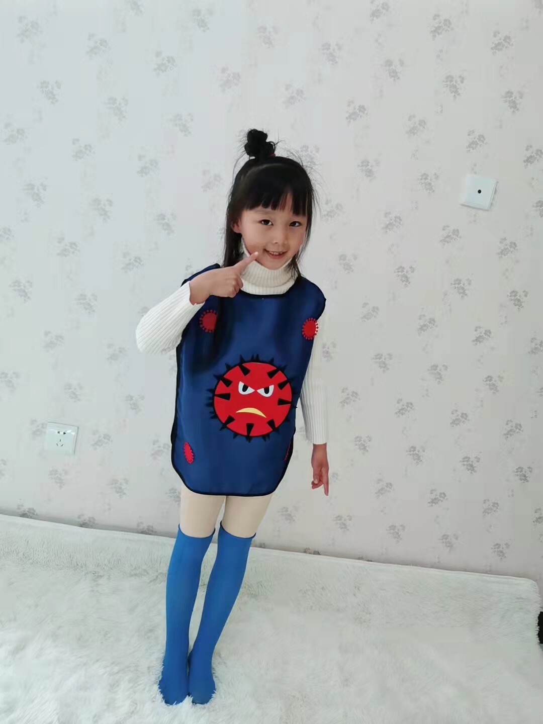 童话剧扮演防疫病毒病菌演出服装儿童细菌卡通造型幼儿亲子成人服