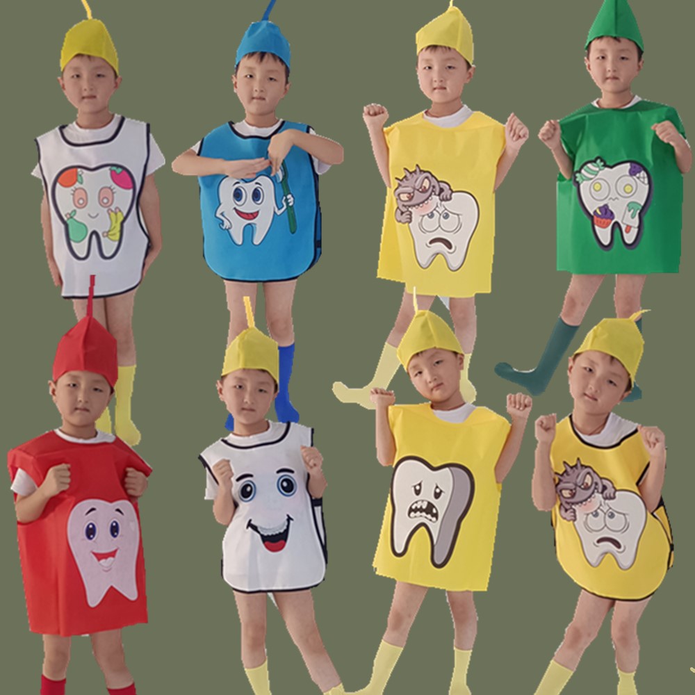 六一儿童牙细菌大战演出服幼儿园牙刷白牙表演服节日话剧舞蹈服