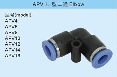 气管快插接头PV4/6/8/10/12mm直角弯通 塑料气动接头