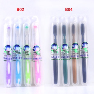 B04便携旅行桶装 B03 细丝竹炭软毛成人网红情侣牙刷 B02 爱维B01