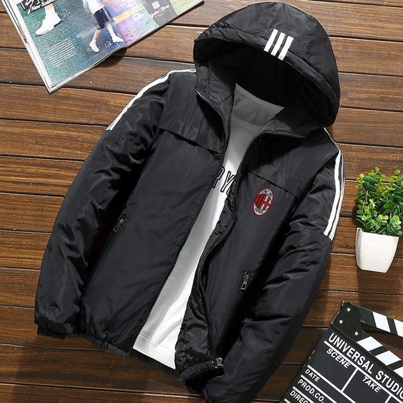AC米兰球迷冬季加厚保暖棉衣外套