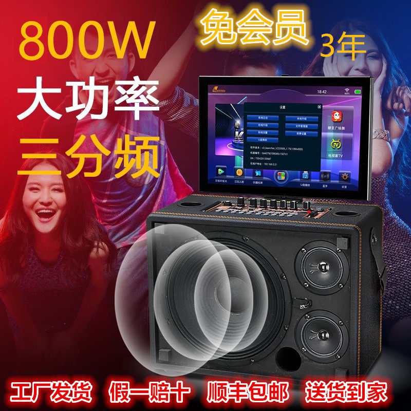 丹唛仕909升级款户外带显示屏KTV视频广场舞音响内置声卡唱歌音箱
