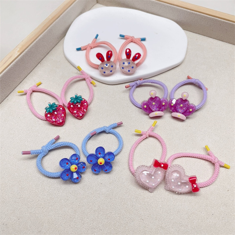 少女心发圈发绳 草莓兔子花朵爱心小皮筋儿童扎头绳 糖果色发饰