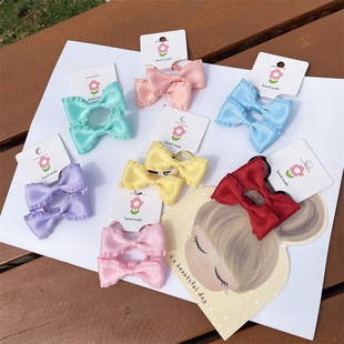 春天色蝴蝶结发圈皮筋 宝宝精致可爱女童扎头绳 少女心头饰品