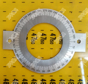 A049直销 刻度盘定位孔盘圆形量角器角度测量器70x40x1 恒久万丰