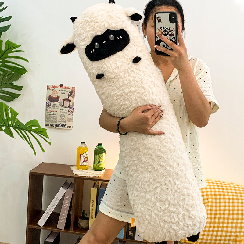 小羊长条抱枕女生睡觉夹腿枕床头大靠背靠垫枕头可爱绵羊毛绒玩具