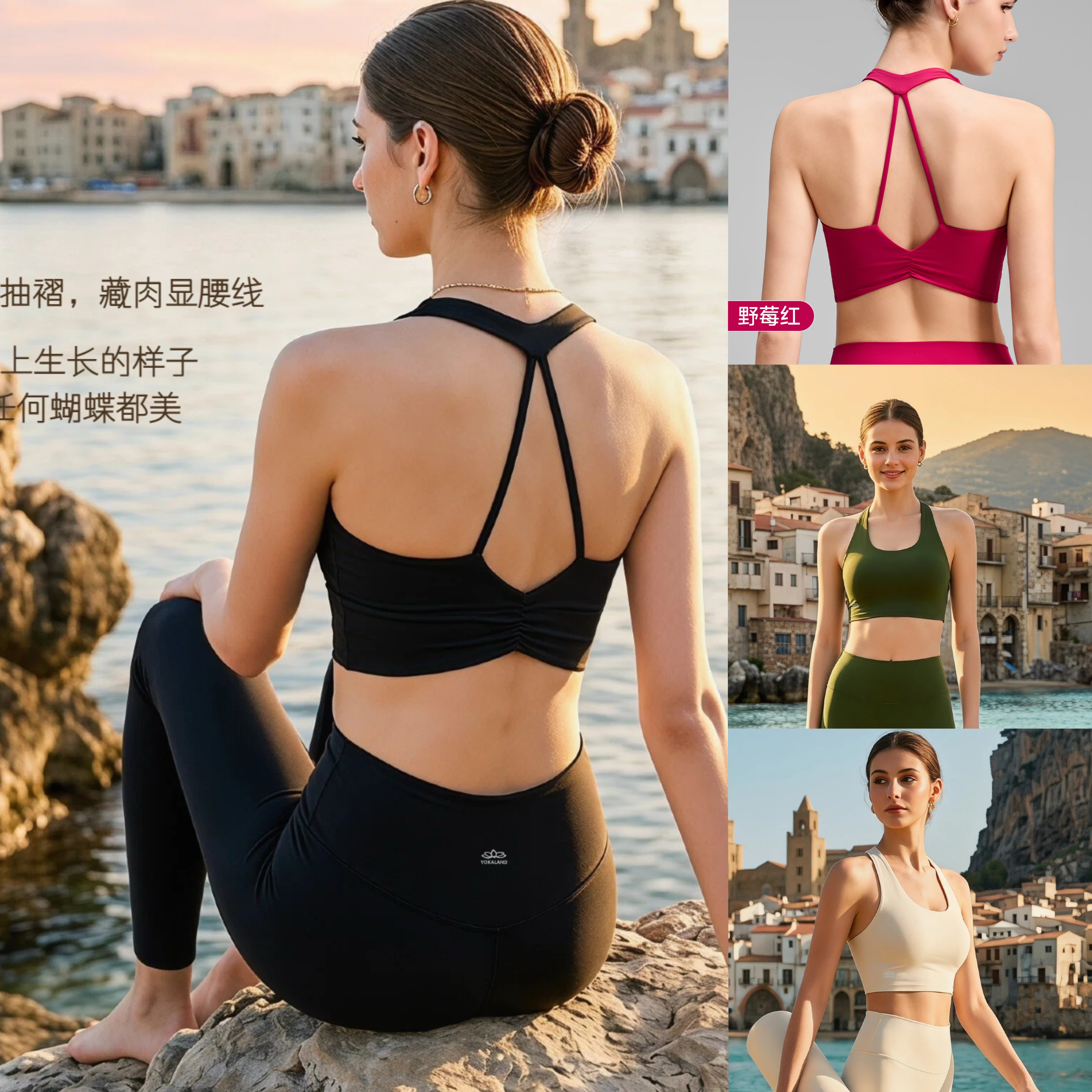 优卡莲瑜伽裸感面料美背BRA抹胸运动内衣女跑步健身文胸女ABW113