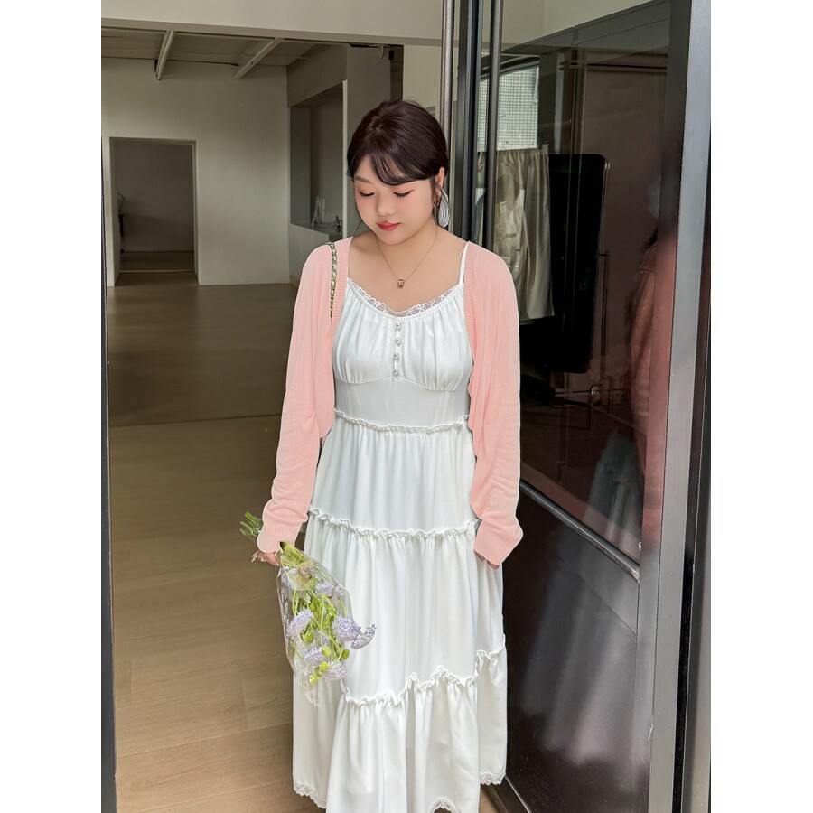 2025夏季新款韩版大码女装200斤胖m百搭长袖防嗮针织开衫纯色显瘦