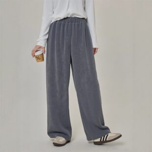 大码春装梨形报恩裤高腰阔腿灰色糯米裤200斤胖妹MM显瘦长裤时尚