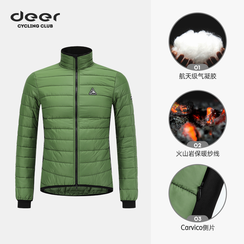 新款deer小鹿0~10℃气凝胶骑行服男冬公路自行车保暖衣抗寒 自行车/骑行装备/零配件 骑行服 原图主图