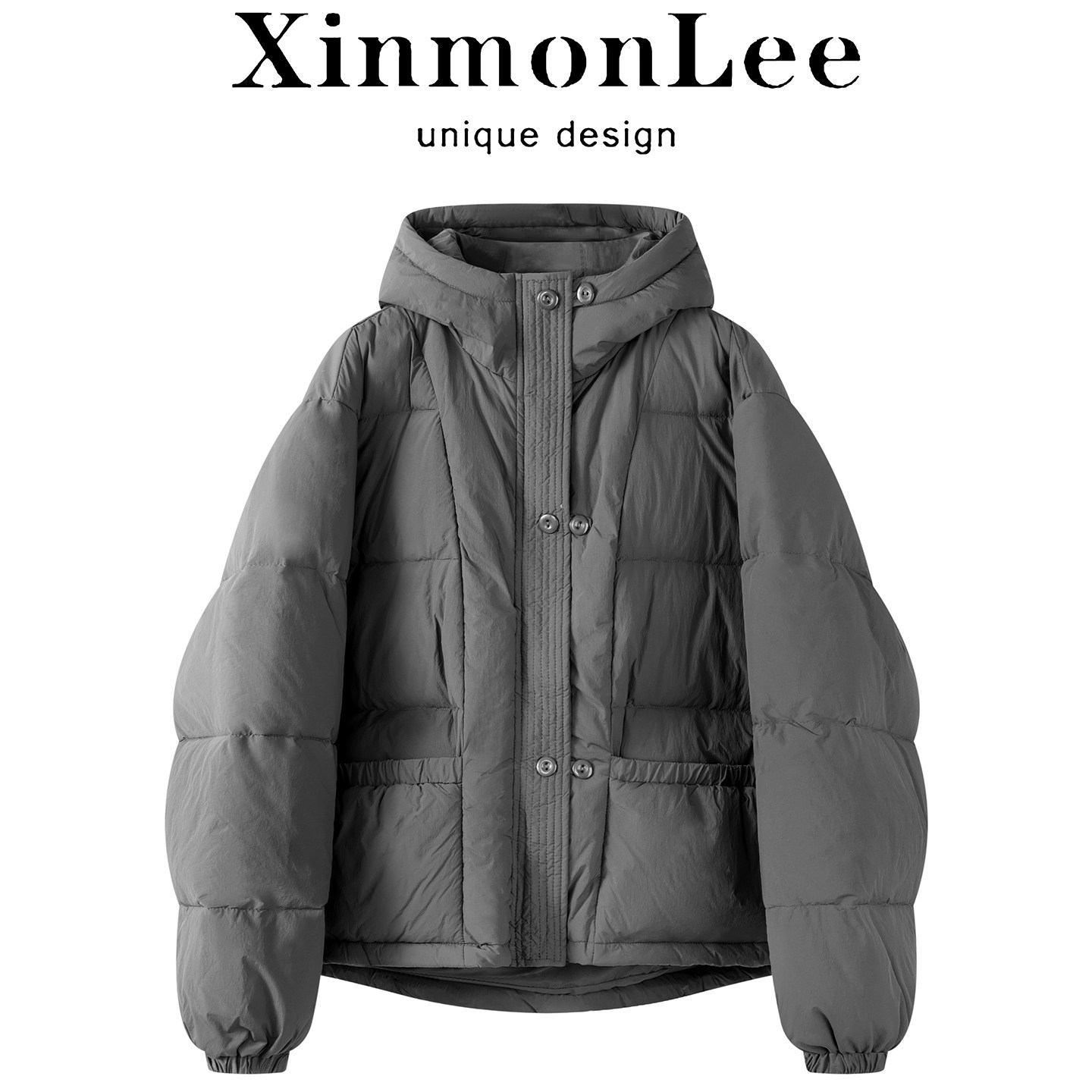 XinmonLee韩版冬季复古连帽轻薄羽绒服厚外套保暖小个子面包服女