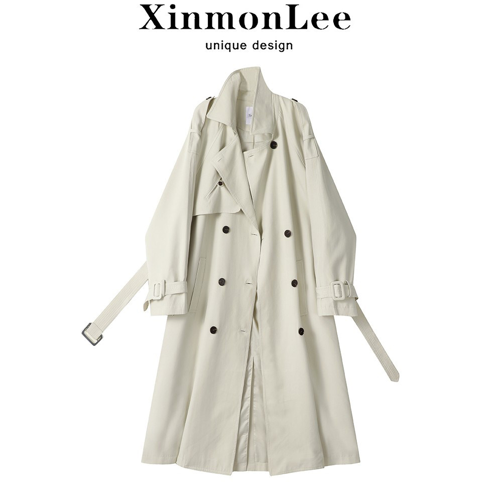 XinmonLee今年流行风衣外套女秋冬季新款英伦风中长款卡其色大衣