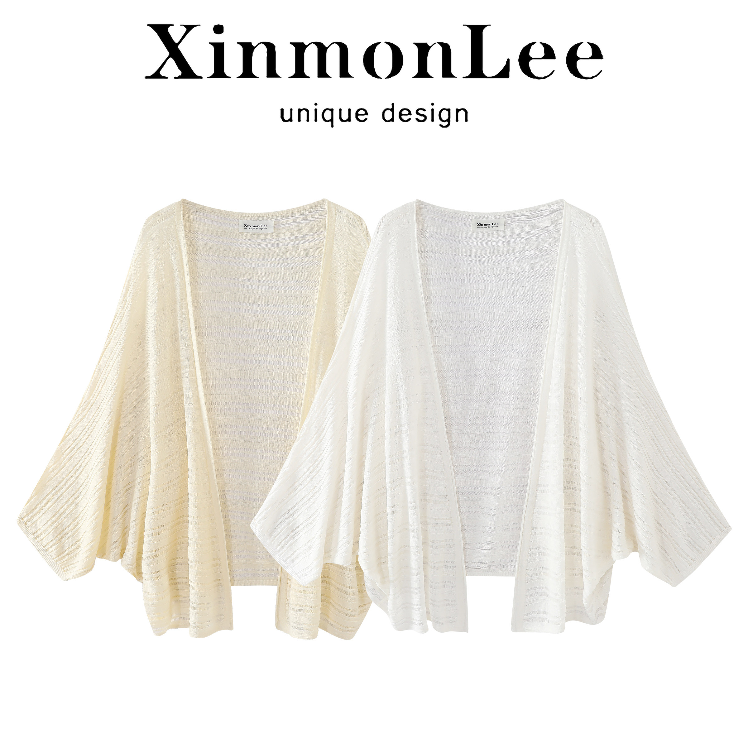 XinmonLee轻熟风蝙蝠袖针织开衫夏季薄款宽松外搭披肩罩衫外套