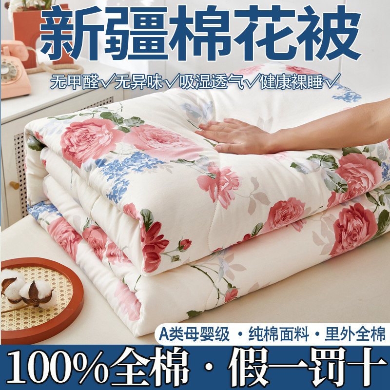 100纯棉新疆棉花被子被芯春秋被空调被冬季被子加厚 被子冬被棉被