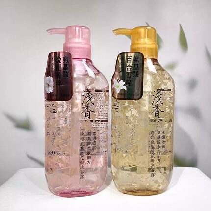 正品浅香百合氨基酸沐浴露520g晚樱花瓣香氛持久留香沐浴液不假滑