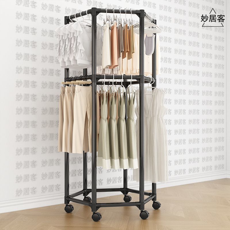 旋转衣架360度多功能移动