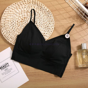 裹胸细肩带乳胶垫冰丝AB杯无痕吊带背心美背文胸5088 古妃薄款 包邮