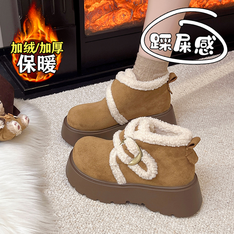 羊羔绒勃肯鞋女冬季2025