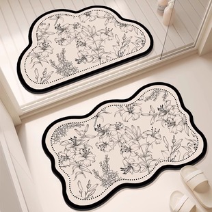 日本进口MUJIE浴室卫生间地垫防滑吸水洗手间硅藻速干脚垫卫浴毯