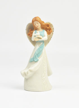Cershar lenox小天使抱鸽子小鸟陶瓷装饰工艺品摆件节日礼物礼品