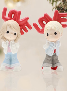 Precious Moments 水滴娃娃 男孩女孩 love 爱情陶瓷摆件情侣礼物